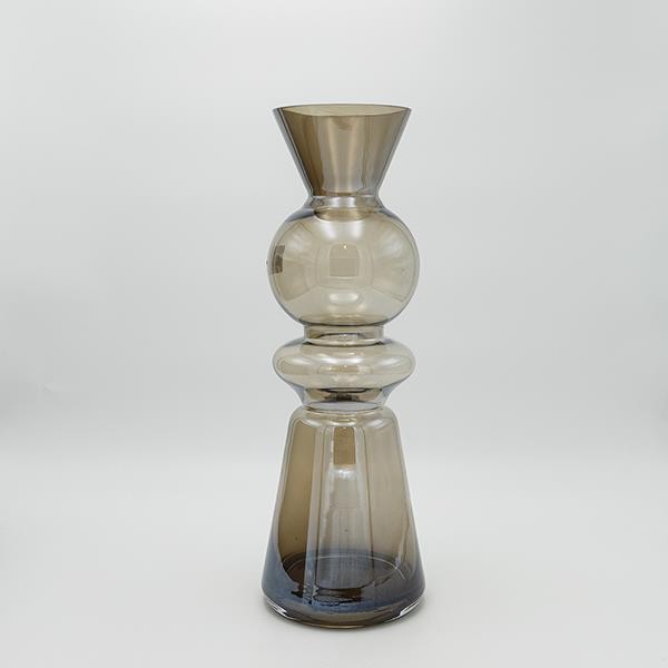 ΒΑΖΟ ΓΥΑΛΙΝΟ ΓΥΑΛΙΣΤΕΡΟ ΓΚΡΙ 14x14x41cm|819-01043