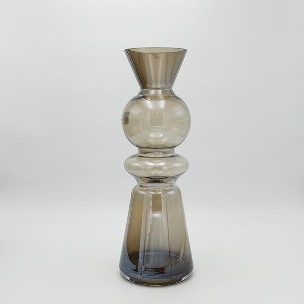 ΒΑΖΟ ΓΥΑΛΙΝΟ ΓΥΑΛΙΣΤΕΡΟ ΓΚΡΙ 14x14x41cm|819-01043
