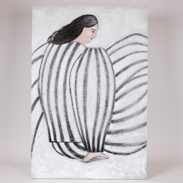 ΠΙΝΑΚΑΣ ΚΑΜΒΑΣ ΓΥΝΑΙΚΑ ΛΕΥΚΟΣ - ΜΑΥΡΟΣ 60x3.8x90cm|812-20017