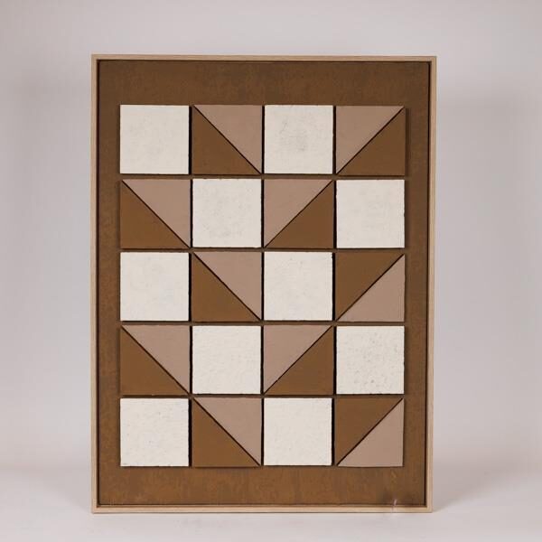ΠΙΝΑΚΑΣ ΚΑΜΒΑΣ 3D ΤΕΤΡΑΓΩΝΑ ΚΑΦΕ - ΜΠΕΖ 60x2.9x80cm|812-20019