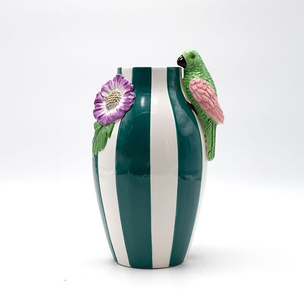 ΒΑΖΟ ΜΕ ΠΑΠΑΓΑΛΟ ΠΗΛΙΝΟ ΠΟΛΥΧΡΩΜΟ 15x13.8x26cm|819-00582