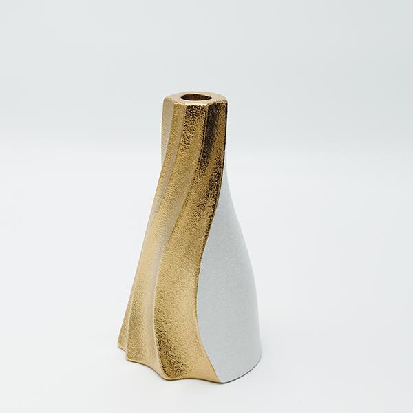 ΚΗΡΟΠΗΓΙΟ ΚΕΡΑΜΙΚΟ ΛΕΥΚΟ - ΧΡΥΣΟ 11.5x11x19.5cm|819-00110