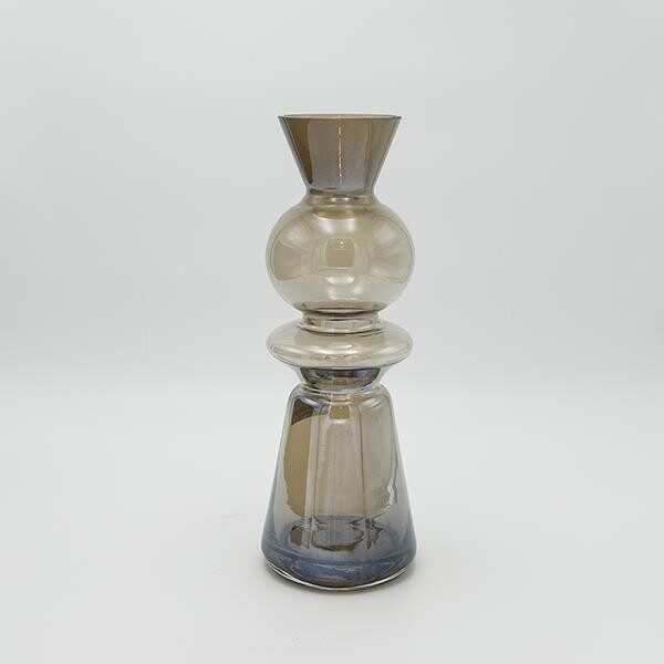 ΒΑΖΟ ΓΥΑΛΙΝΟ ΓΥΑΛΙΣΤΕΡΟ ΓΚΡΙ 11x11x32cm|819-01042