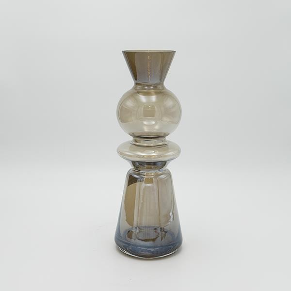 ΒΑΖΟ ΓΥΑΛΙΝΟ ΓΥΑΛΙΣΤΕΡΟ ΓΚΡΙ 11x11x32cm|819-01042