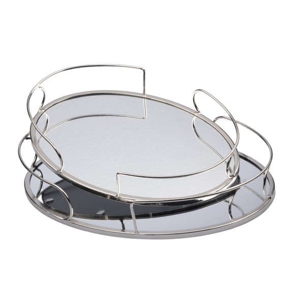 S/2 ΔΙΣΚΟΙ ΜΕΤΑΛΛΙΚΟΙ ΜΕ ΚΑΘΡΕΦΤΗ ΑΣΗΜΙ 37x26x6cm / 32x22x5.5cm|819-02136