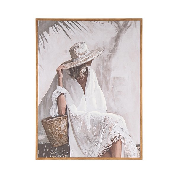 ΠΙΝΑΚΑΣ ΓΥΝΑΙΚΑ ΛΕΥΚΟΣ - ΜΠΕΖ 30x2x40cm|812-20108
