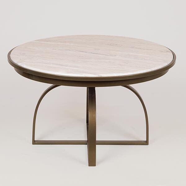 ΤΡΑΠΕΖΙ  ΜΕΤΑΛΛΙΚΟ  ΧΡΥΣΟ - ΛΕΥΚΟ 70x70x40cm|750-39558