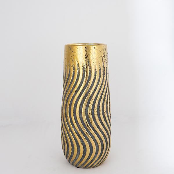 ΒΑΖΟ ΚΕΡΑΜΙΚΟ ΚΑΦΕ - ΧΡΥΣΟ 14.5x4.5x35cm|752-20130
