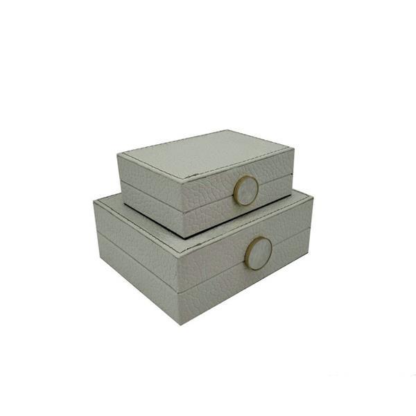 S/2 ΔΙΑΚΟΣΜΗΤΙΚΑ ΚΟΥΤΙΑ ΞΥΛΙΝΑ ΓΚΡΙ 20x16x8cm/ 16x11x6cm|819-00326