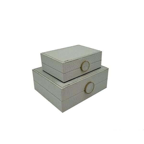 S/2 ΔΙΑΚΟΣΜΗΤΙΚΑ ΚΟΥΤΙΑ ΞΥΛΙΝΑ ΓΚΡΙ 20x16x8cm/ 16x11x6cm|819-00326