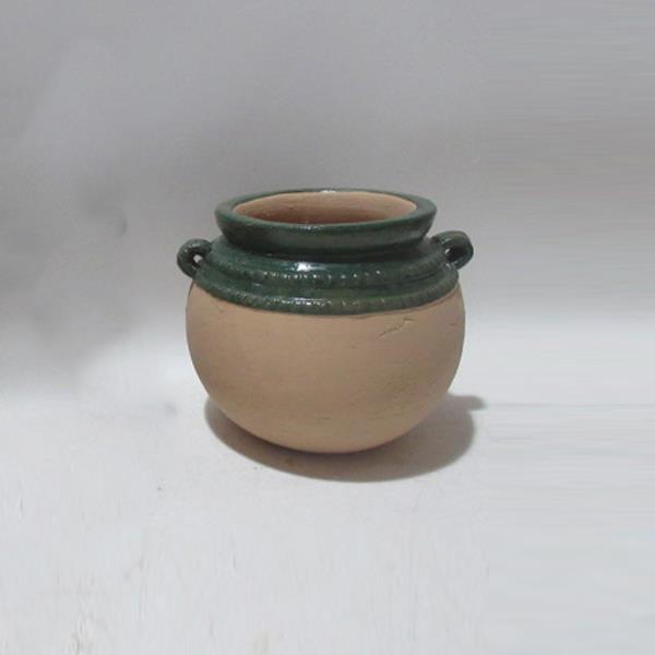 ΠΥΘΑΡΙ ΚΕΡΑΜΙΚΟ ΠΡΑΣΙΝΟ-ΜΠΕΖ 20x19x17cm|819-00497