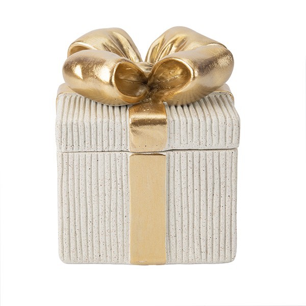 ΚΟΥΤΙ ΔΩΡΟ ΠΟΛΥΡΕΖΙΝ ΕΚΡΟΥ - ΧΡΥΣΟ 9.5x9.5x12cm|819-01925