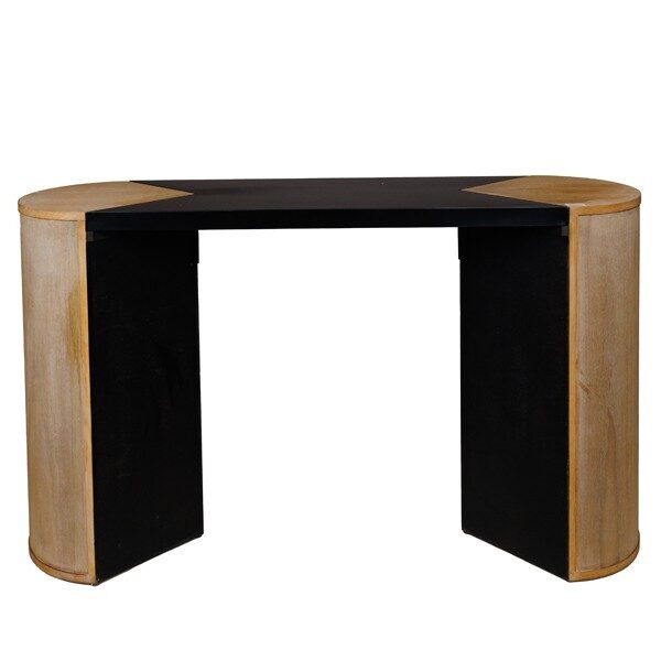 ΚΟΝΣΟΛΑ ΜΕΤΑΛΛΙΚΗ - ΞΥΛΙΝΗ ΜΑΥΡΗ - NATURAL 140x40.5x81cm|810-00038
