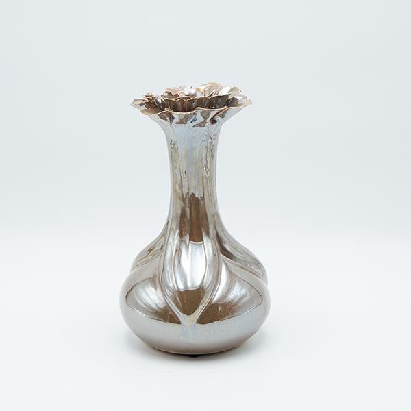 ΒΑΖΟ ΛΟΥΛΟΥΔΙ ΚΕΡΑΜΙΚΟ ΑΣΗΜΙ - ΚΑΦΕ 15x15x24.5cm|819-01342