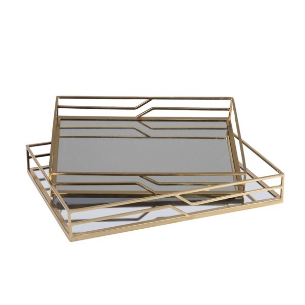 S/2 ΔΙΣΚΟΙ ΜΕΤΑΛΛΙΚΟΙ ΜΕ ΚΑΘΡΕΦΤΗ ΧΡΥΣΟΙ 35x25x6cm / 30.5x20x5.5cm|819-02129