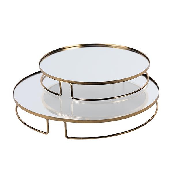 S/2 ΔΙΣΚΟΣ ΜΕΤΑΛΛΙΚΟΣ ΜΕ ΚΑΘΡΕΦΤΗ ΧΡΥΣΟΣ 39x39x5cm / 30.5x30.5x5cm|819-01148