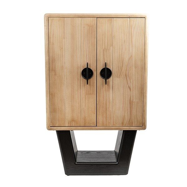 ΜΠΟΥΦΕΣ MDF - ΜΕΤΑΛΛΙΚΟΣ ΦΥΣΙΚΟ - ΜΑΥΡΟΣ 70x35x114cm|810-00244