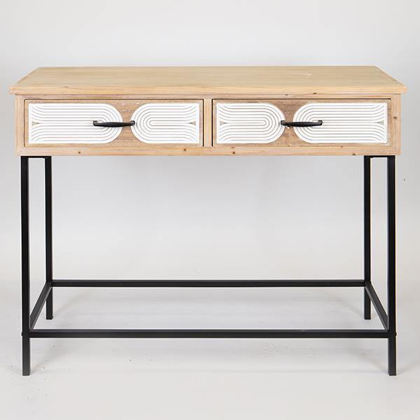 ΚΟΝΣΟΛΑ ΞΥΛΙΝΗ NATURAL - ΛΕΥΚΗ 100x41x80.5cm|750-25021