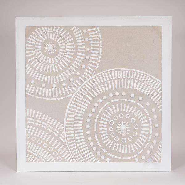 ΠΙΝΑΚΑΣ ΚΑΜΒΑΣ ΚΥΚΛΟΙ ΜΠΕΖ - ΛΕΥΚΟΣ 80x3x80cm|812-20039