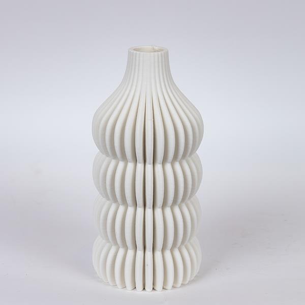 ΒΑΖΟ ΠΟΡΣΕΛΑΝΙΝΟ 3D ΛΕΥΚΟ 12x12x25cm|752-21097