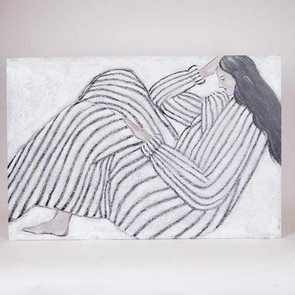 ΠΙΝΑΚΑΣ ΚΑΜΒΑΣ ΓΥΝΑΙΚΑ ΛΕΥΚΟΣ - ΜΑΥΡΟΣ 60x3.8x90cm|812-20018