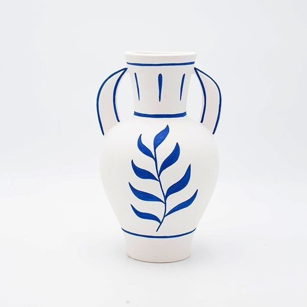 ΒΑΖΟ ΚΕΡΑΜΙΚΟ ΛΕΥΚΟ-ΜΠΛΕ 15.2x14.5x21.3cm|819-00225