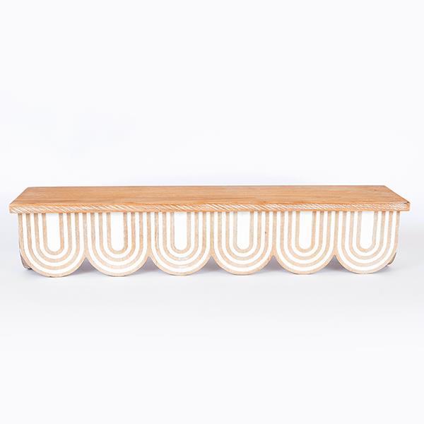 ΡΑΦΙ ΞΥΛΙΝΟ NATURAL - ΛΕΥΚΟ 60x13x12cm|750-30016