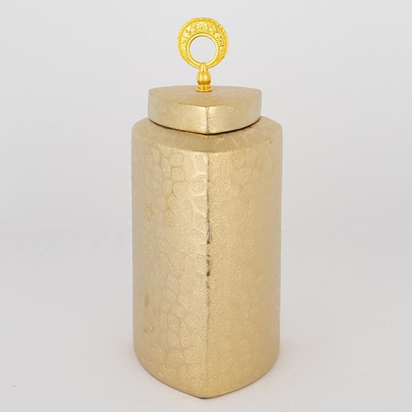ΒΑΖΟ ΜΕ ΚΑΠΑΚΙ ΚΕΡΑΜΙΚΟ ΧΡΥΣΟ 14.5x14.5x32cm|752-20113
