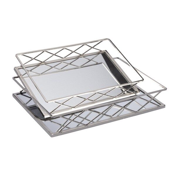 S/2 ΔΙΣΚΟΙ ΜΕΤΑΛΛΙΚΟΙ ΜΕ ΚΑΘΡΕΦΤΗ ΑΣΗΜΙ 35x25x6cm / 30.5x20x5.5cm|819-02143