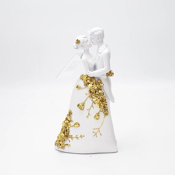 ΖΕΥΓΑΡΙ ΠΟΛΥΡΕΖΙΝ ΛΕΥΚΟ - ΧΡΥΣΟ 11.2x5x20cm|819-00908