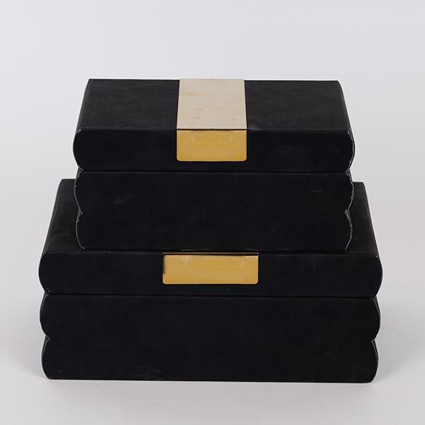 S/2 ΚΟΥΤΙΑ ΜΑΥΡΑ 25x15x10cm / 20x12x8cm|752-17082
