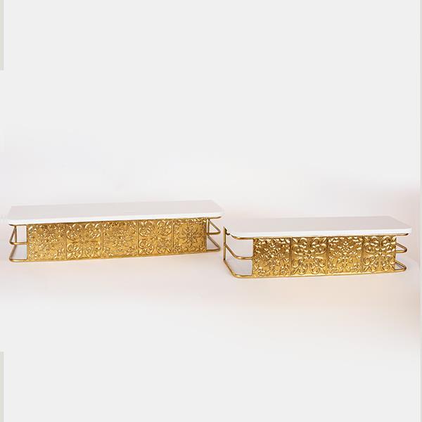 S/2 ΡΑΦΙΑ ΜΕΤΑΛΛΙΚΑ ΛΕΥΚΑ - ΧΡΥΣA 60x15.5x11.5cm / 49x13x11.5cm|750-31515