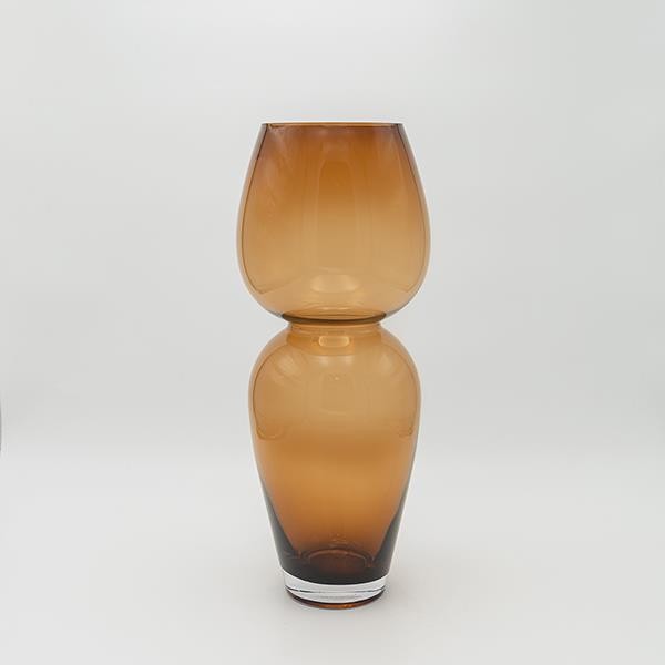 ΒΑΖΟ ΓΥΑΛΙΝΟ ΚΑΦΕ 17x17x41.5cm|819-01048