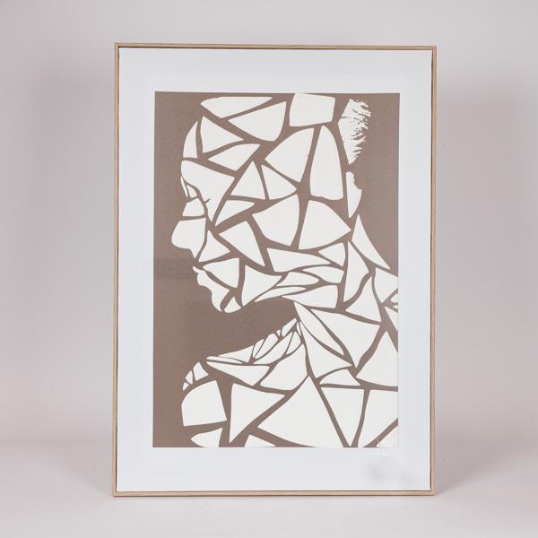 ΠΙΝΑΚΑΣ ΚΑΜΒΑΣ ΠΡΟΣΩΠΟ ΚΑΦΕ - ΜΠΕΖ 50x3x70cm|812-10012