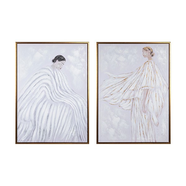 S/2 ΠΙΝΑΚΕΣ ΜΕ ΠΛΑΙΣΙΟ ΓΥΝΑΙΚΑ ΛΕΥΚΟΙ 50x70cm|812-10056