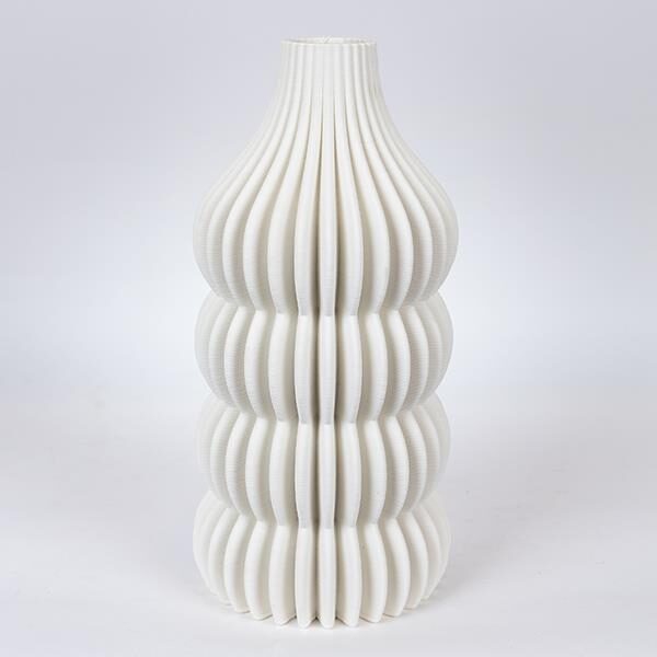ΒΑΖΟ ΠΟΡΣΕΛΑΝΙΝΟ 3D ΛΕΥΚΟ 17.5x17.5x35.5cm|752-21096