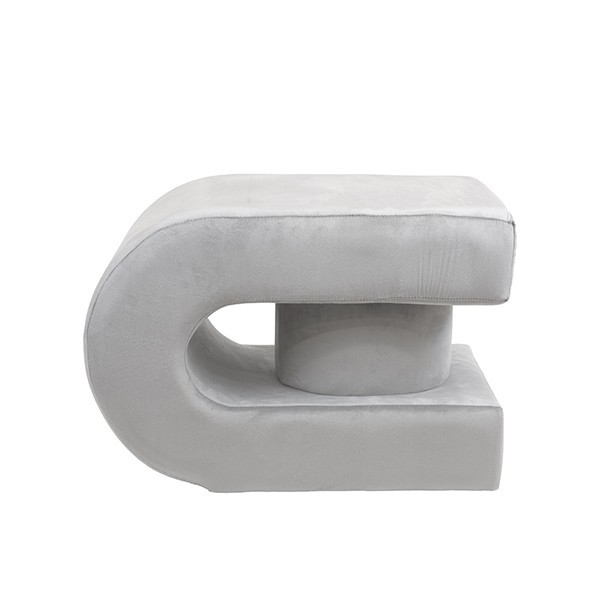 ΣΚΑΜΠΟ ΒΕΛΟΥΔΟ ΓΚΡΙ MDF 60.5x40x40cm|810-00133