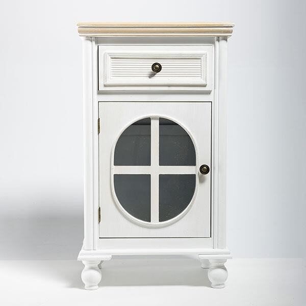 ΒΙΤΡΙΝΑ ΞΥΛΙΝΗ ΛΕΥΚΗ 1 ΣΥΡΤΑΡΙ 1 ΠΟΡΤΑ 42x34x72.5cm|810-00129