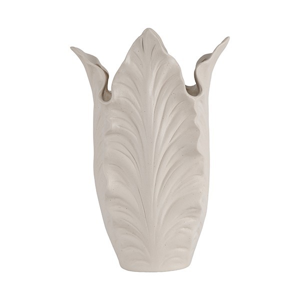 ΒΑΖΟ ΚΕΡΑΜΙΚΟ ΦΥΛΛΑ ΛΕΥΚΟ 15.3x11.3x27cm|819-01576