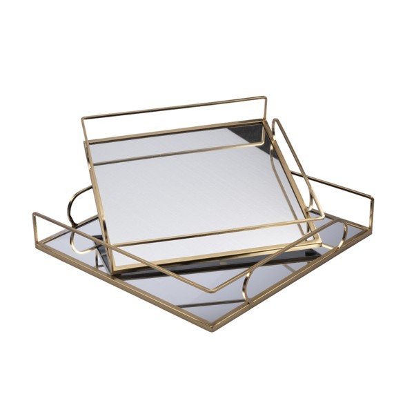 S/2 ΔΙΣΚΟΙ ΜΕΤΑΛΛΙΚΟΙ ΜΕ ΚΑΘΡΕΦΤΗ ΧΡΥΣΟΙ 35x35x6cm / 30x30x5.5cm|819-02134