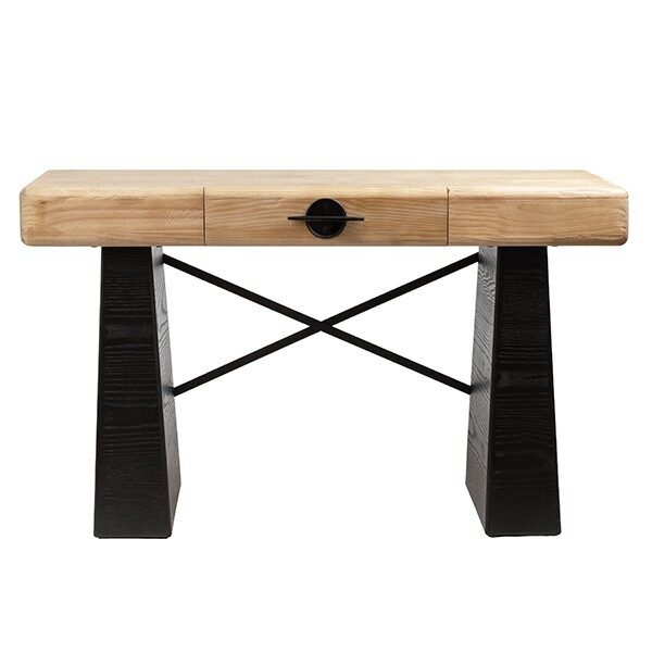 ΚΟΝΣΟΛΑ MDF - ΜΕΤΑΛΛΙΚΗ ΜΑΥΡΗ - ΦΥΣΙΚΟ 120x40x72cm|810-00242