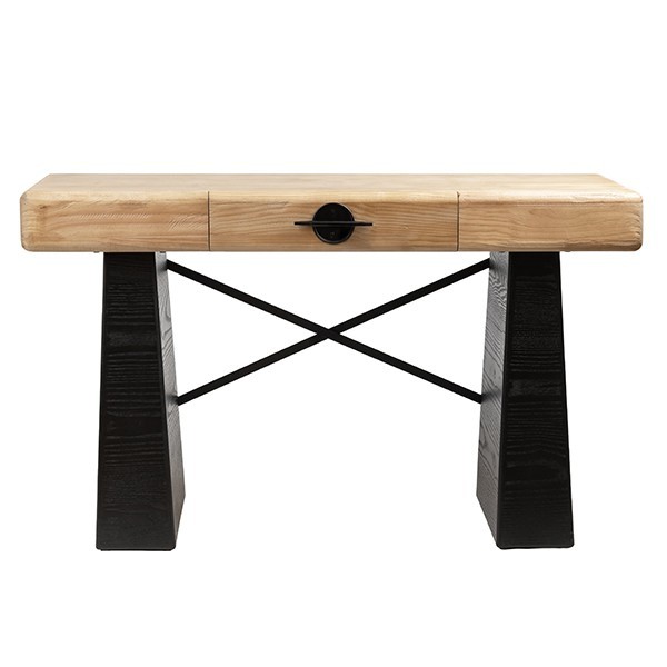 ΚΟΝΣΟΛΑ MDF - ΜΕΤΑΛΛΙΚΗ ΜΑΥΡΗ - ΦΥΣΙΚΟ 120x40x72cm|810-00242
