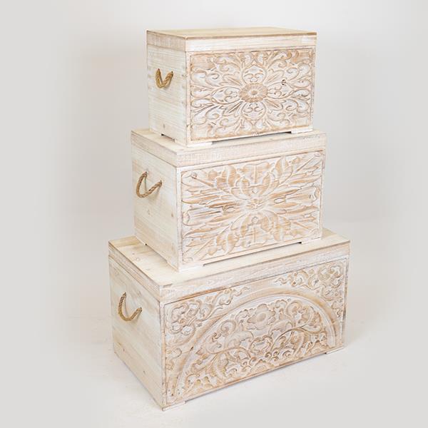 S/3 ΜΠΑΟΥΛΑ ΞΥΛΙΝΑ ΛΕΥΚΑ ΜΕ ΣΧΕΔΙΑ 72x40.5x41cm/ 55.5x33.5x36.5cm/ 47.5x26.5x31cm|752-28013