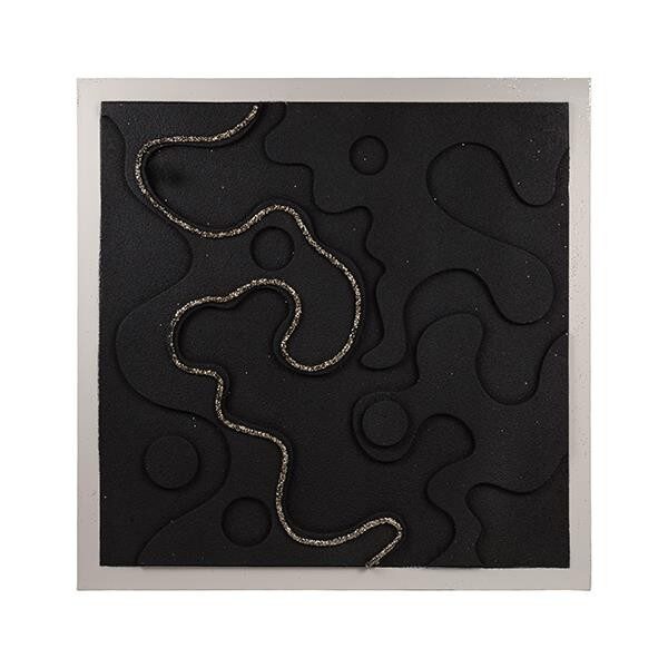 ΠΙΝΑΚΑΣ ΚΥΚΛΟΙ 3D ΜΑΥΡΟΣ - ΧΡΥΣΟΣ 100x3x100cm|812-20049