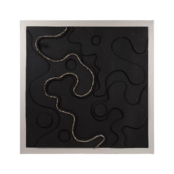 ΠΙΝΑΚΑΣ ΚΥΚΛΟΙ 3D ΜΑΥΡΟΣ - ΧΡΥΣΟΣ 100x3x100cm|812-20049