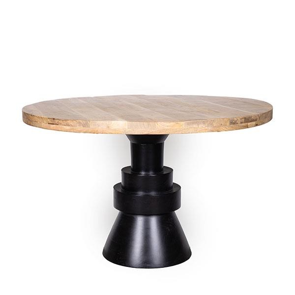 ΤΡΑΠΕΖΙ ΞΥΛΟ ΜΑΝΓΚΟ ΦΥΣΙΚΟ-ΜΑΥΡΟ 120x120x74cm|810-00181