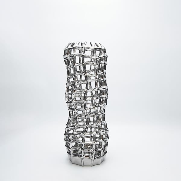 ΒΑΖΟ ΚΕΡΑΜΙΚΟ ΑΣΗΜΙ 11.5x11.5x29.5cm|819-01455