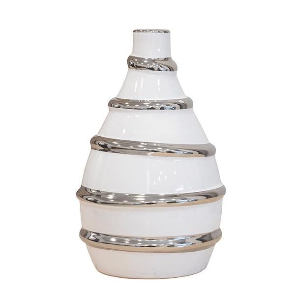 ΒΑΖΟ ΚΕΡΑΜΙΚΟ ΛΕΥΚΟ-ΑΣΗΜΙ 19.5x19.5x33cm|819-01512