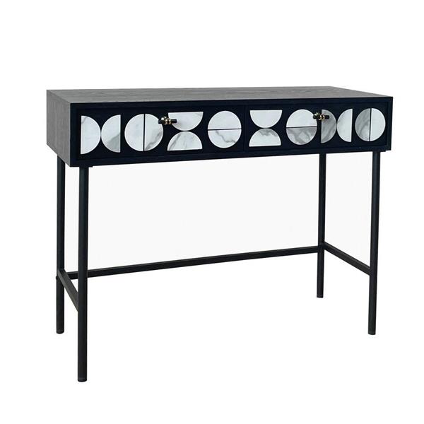 ΚΟΝΣΟΛΑ ΞΥΛΙΝΗ ΜΑΥΡΗ - ΛΕΥΚΗ 100x40x77cm|750-25041