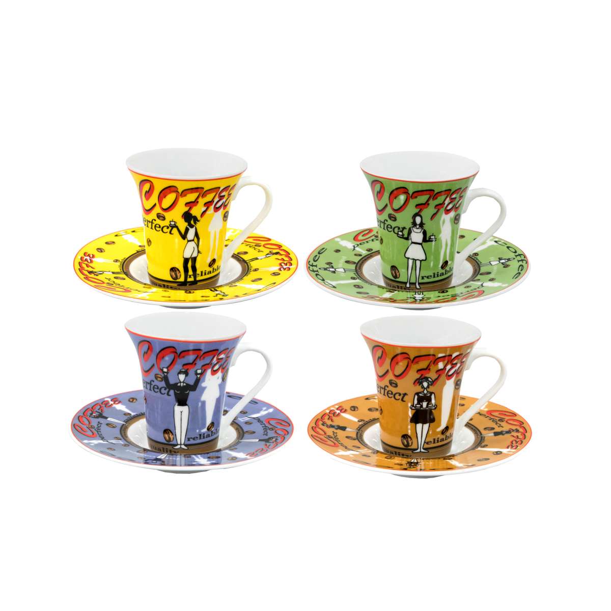 ART ET LUMIERE ΠΙΑΤΑΚΙ&ΦΛΥΤΣΑΝΙ ESPRESSO 90ML PERFECT ΣΕΤ/4 ΣΕΤ - SKU -07083